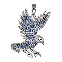 Blue sapphire white gold designer pendant