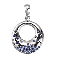 Blue sapphire white gold designer pendant