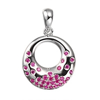 Pink sapphire white gold designer pendant