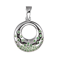 Tsavorite white gold designer pendant