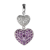 Amethyst white gold heart pendant