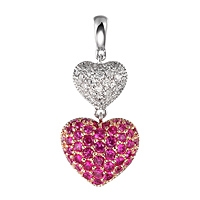 Pink sapphire gold heart pendant