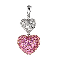 Pink sapphire gold heart pendant