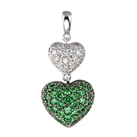 Tsavorite white gold heart pendant