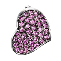 Pink sapphire white gold heart pendant