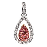 Lavender sapphire gold drop pendant
