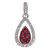 Ruby white gold drop pendant