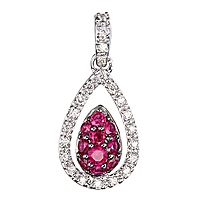 Ruby white gold classic pendant