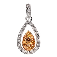 Yellow sapphire gold drop pendant