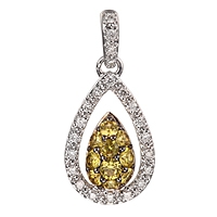 Yellow sapphire gold drop pendant