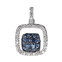 Blue sapphire white gold classic pendant