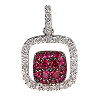 Ruby white gold classic pendant
