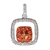 Orange sapphire gold classic pendant