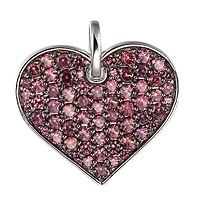 Lavender sapphire white gold heart pendant