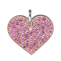 Pink sapphire gold heart pendant