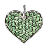 Tsavorite white gold heart pendant
