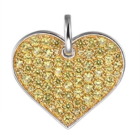 Yellow sapphire gold heart pendant