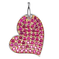 Ruby gold heart pendant
