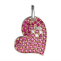 Ruby gold heart pendant