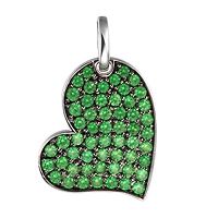 Tsavorite white gold heart pendant