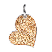 Yellow sapphire gold heart pendant