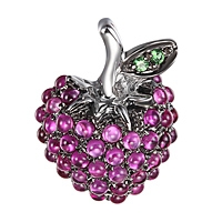 Pink sapphire white gold berry pendant