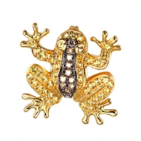 Yellow sapphire yellow gold frog pendant