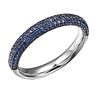 Blue sapphire white gold band ring