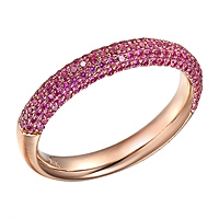 Pink sapphire rose gold band ring