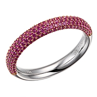 Pink sapphire gold band ring