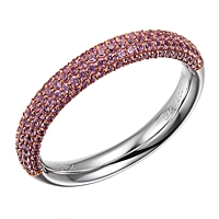 Pink sapphire gold band ring