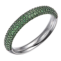 Tsavorite white gold band ring