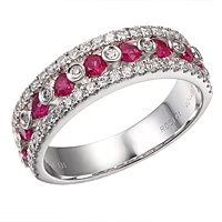 Ruby white gold band ring