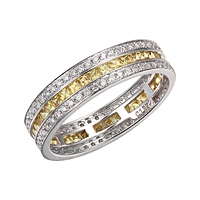 Yellow sapphire white gold eternity ring