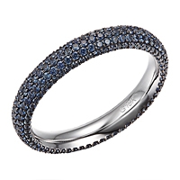 Blue sapphire white gold eternity ring