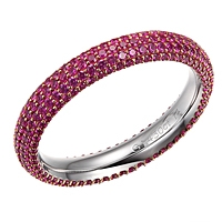 Pink sapphire gold eternity ring