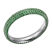 Tsavorite white gold eternity ring