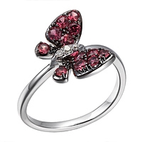 Fancy yellow sapphire white gold butterfly ring