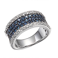 Blue sapphire white gold designer ring