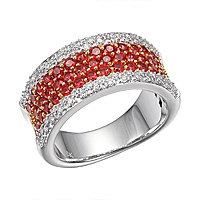 Orange sapphire gold designer ring
