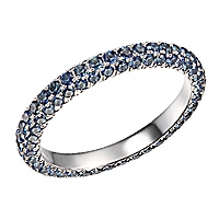 Blue sapphire white gold eternity ring