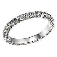 Grey sapphire white gold eternity ring