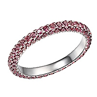 Lavender sapphire white gold eternity ring