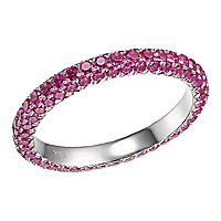 Pink sapphire white gold eternity ring