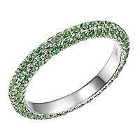 Tsavorite white gold eternity ring