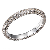 White sapphire wjite gold eternity ring
