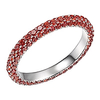 Orange sapphire white gold eternity ring