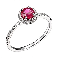 Ruby white gold classic ring