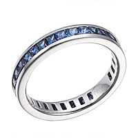 Blue sapphire white gold eternity ring
