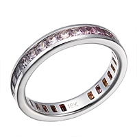 Multicolored spinel white gold eternity ring